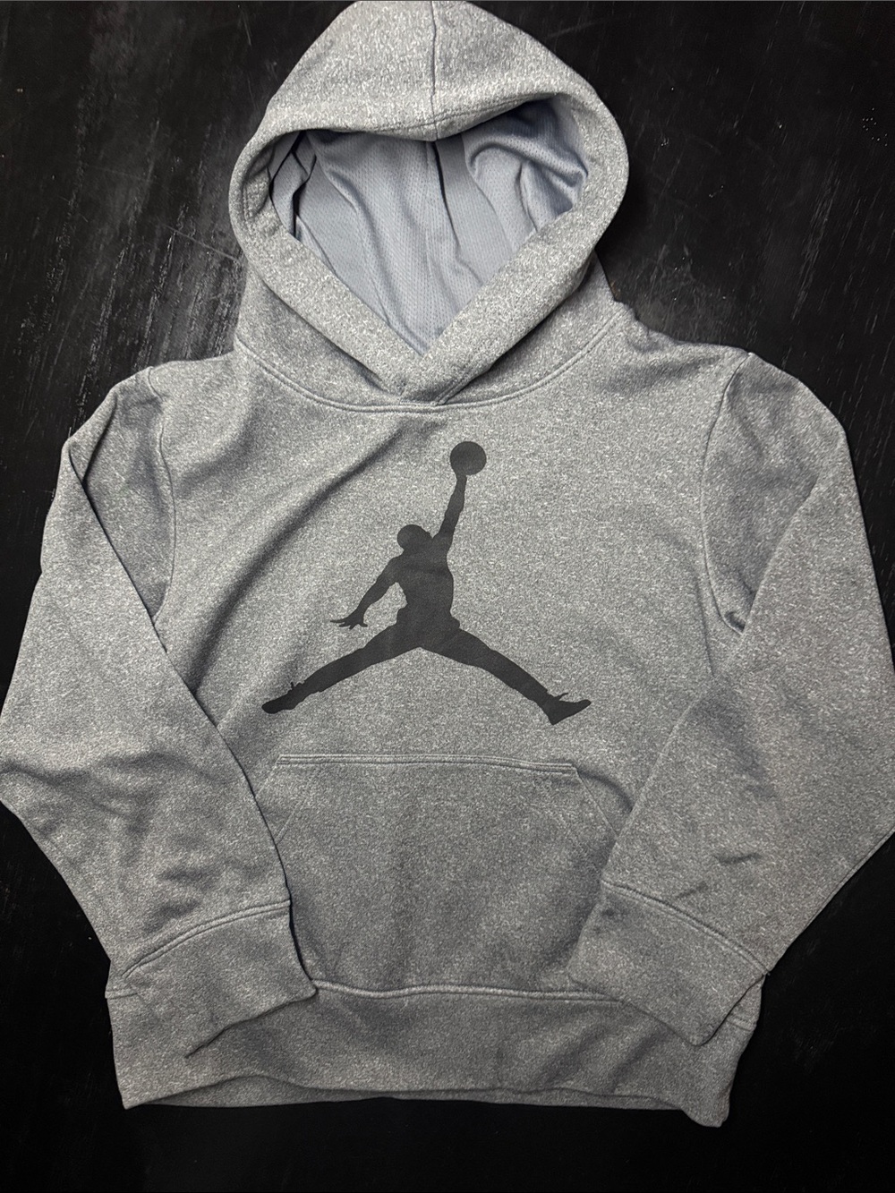 Nike Gray Hoodie with Black Jumpman Graphic